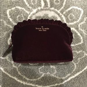 Kate Spade velvet cosmetic pouch bag travel NWT